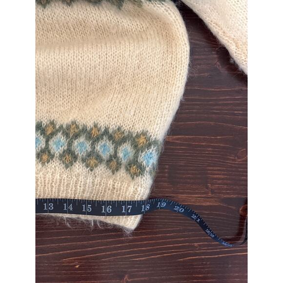 WOOL VTG Sweater M/L Fuzzy Geometric Swedish Ski Gorpcore Streetwear Preppy - Picture 12 of 16
